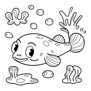 Halaman Mewarna Anak Katak Comel Berenang 106130-43575