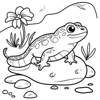 Halaman Mewarna Salamander Terperinci Di Habitat 106131-43578