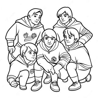 Halaman Mewarna Pasukan Quidditch Gryffindor 106518-43878