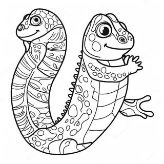 Halaman Mewarna Gecko Ceria 106568 43918