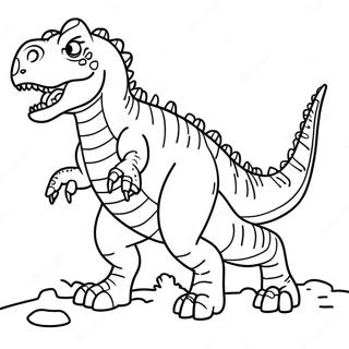 Halaman Mewarna Giganotosaurus Berjalan 106620-43961