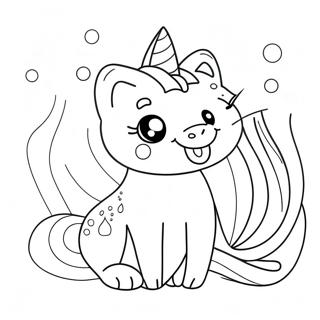 Halaman Mewarna Kucing Unicorn Puteri Duyung 106744 44048