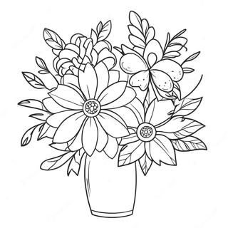 Halaman Mewarna Bouquet Bunga Cantik Hari Ibu 106771 44071