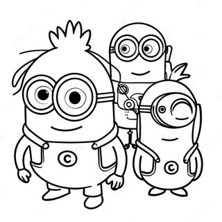 Halaman Mewarna Minions Yang Adventurous 106898-44170