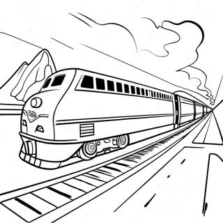 Halaman Mewarna Perjalanan Kereta Amtrak Yang Berwarna Warni 106924 44192
