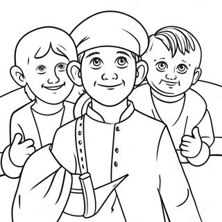 Halaman Mewarna Samuel Bersama Kawan Kawan 107360 44544