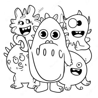 Halaman Mewarna Monster Lucu Rabu Gila 107411-44579