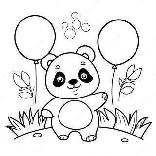 Halaman Mewarna Mimi Panda Comel Dengan Belon 107538-44673