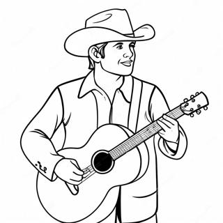 Halaman Mewarna Pemuzik Country Yang Memainkan Gitar 107693-44798