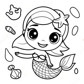 Halaman Mewarna Puteri Duyung Elsa Yang Anggun Dengan Kerang 107872 44940