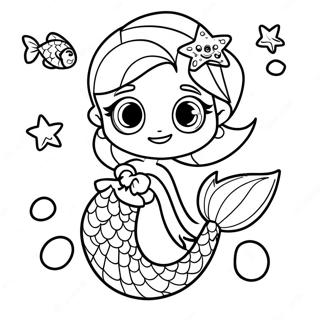 Halaman Mewarna Puteri Duyung Elsa Yang Ceria Dengan Ikan Teman 107873 44943