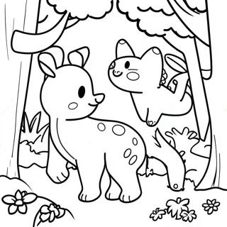 Halaman Mewarna Makhluk Liar Yang Bermain Di Hutan 108000-45044