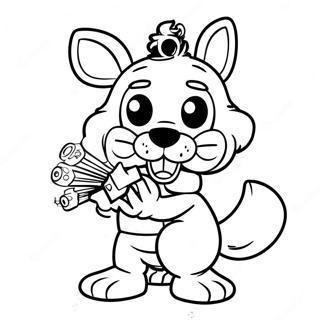 Halaman Mewarna Watak Mangle Fnaf Dalam Aksi 108101-45114