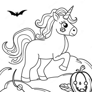 Halaman Mewarna Unicorn Halloween 108152-45152