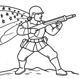 Halaman Mewarna Tentera Berani Dalam Pertempuran 108309 45275