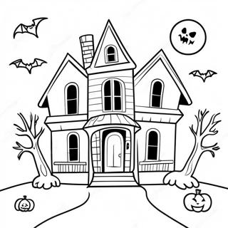 Halaman Mewarna Rumah Hantu Yang Menyeramkan 108722-45599