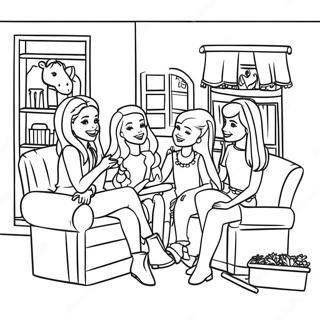 Halaman Mewarna Rumah Impian Barbie Dengan Kawan Kawan 108955 45777