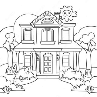 Halaman Mewarna Rumah Impian Barbie Dengan Kawan Kawan 108955 45779