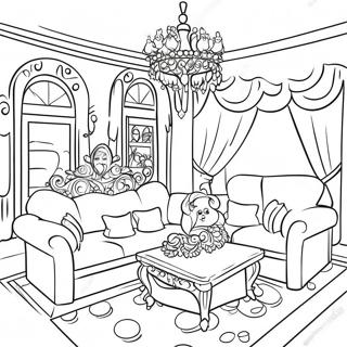 Halaman Mewarna Rumah Impian Barbie Dengan Kawan Kawan 108955 45780