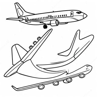 Halaman Mewarna Boeing 737 Dalam Penerbangan 109264-46079