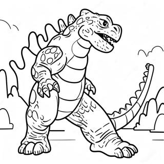 Halaman Mewarna Godzilla Vs Monster 109471 46249