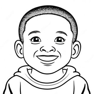 Halaman Mewarna Budak Hitam Dengan Senyuman Besar 109521 46283