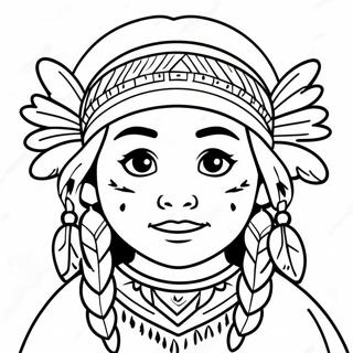 Halaman Mewarna Gadis Native American Yang Comel 109904 46582