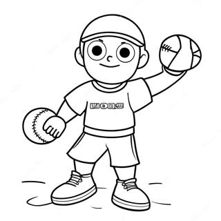 Halaman Mewarna Monty Bermain Sukan 110474-47027