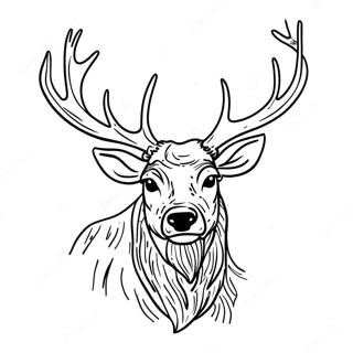 Halaman Mewarna Elk Dengan Tanduk 110857-47323