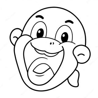 Halaman Mewarna Watak Mulut Besar Yang Gembira 111218 47627