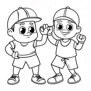 Halaman Mewarna Homies Lucu Bermain Sukan 111346-47726