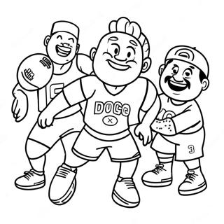 Halaman Mewarna Homies Lucu Bermain Sukan 111346-47728