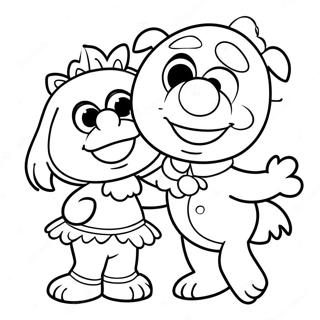 Halaman Mewarna Elmo Dan Abby Menyanyi Bersama 111527 47866