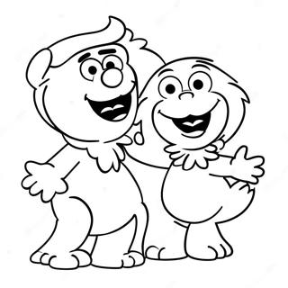 Halaman Mewarna Elmo Dan Abby Menyanyi Bersama 111527 47867