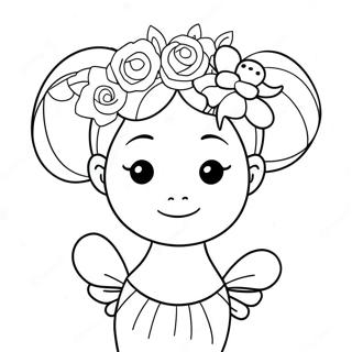 Halaman Mewarna Penari Balet Comel Dengan Mahkota Bunga 11167-2582