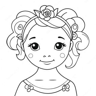 Halaman Mewarna Penari Balet Comel Dengan Mahkota Bunga 11167-2584