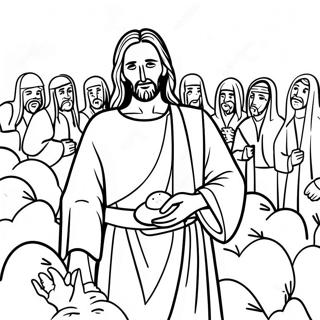Halaman Mewarna Yesus Memberi Makan 5000 111709 48013