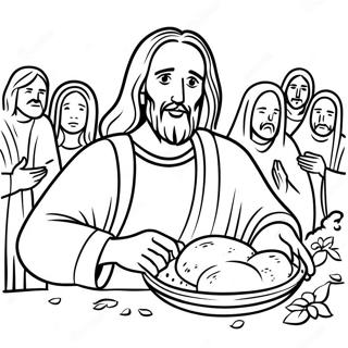 Halaman Mewarna Yesus Memberi Makan 5000 111709-48015