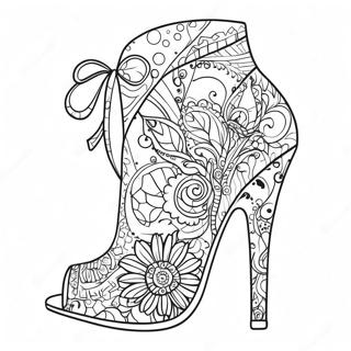 Halaman Mewarna Kasut Tumit Tinggi Yang Funky 112245 48431
