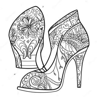 Halaman Mewarna Kasut Tumit Tinggi Yang Funky 112245 48432