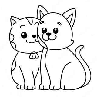 Halaman Mewarna Kawan Anjing Dan Kucing Yang Comel 112676-48767