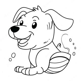 Halaman Mewarna Anjing Gembira Dengan Bola 112677-48769