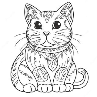 Halaman Mewarna Kucing Comel Yang Duduk 112678-48773