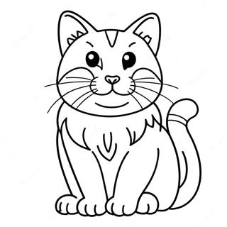 Halaman Mewarna Kucing Comel Yang Duduk 112678-48774