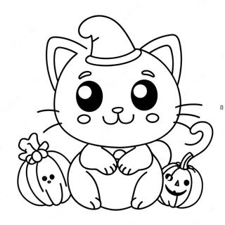 Kucing Halloween Halaman Mewarna