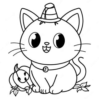 Halaman Mewarna Kucing Halloween 112726-48799