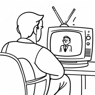 Halaman Mewarna Lelaki Tv Menonton Filem 112755-48831