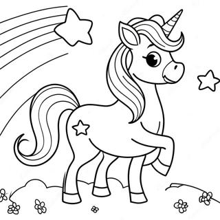 Halaman Mewarna Unicorn Pelangi Yang Ceria 112911-49076