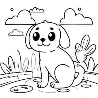 Halaman Mewarna Pemandangan Pet Simulator X Yang Mengembara 113166-49267