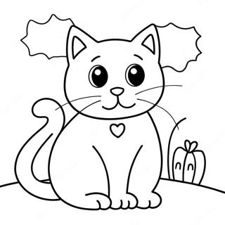 Halaman Mewarna Kucing Hitam Halloween Yang Misteri 113246 49335